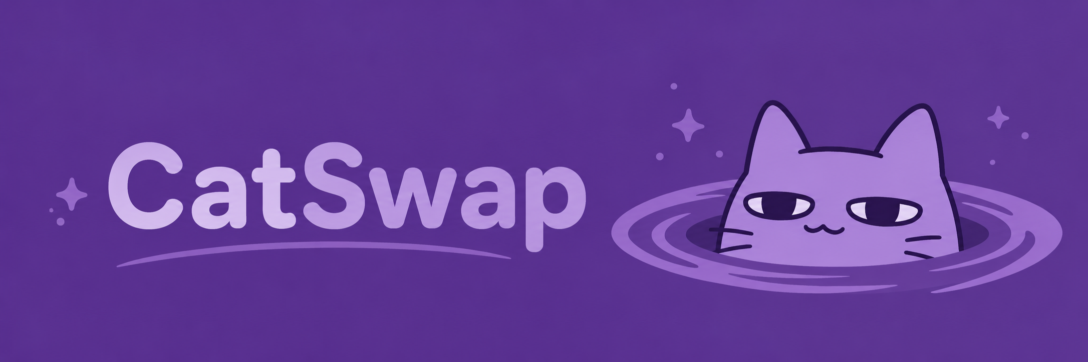 CatSwap banner with the wordmark and the cat